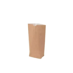 Sac en papier kraft anti-unto compostable 16.5x26x6 cm, certifié sans plastique, adapté au contact alimentaire.