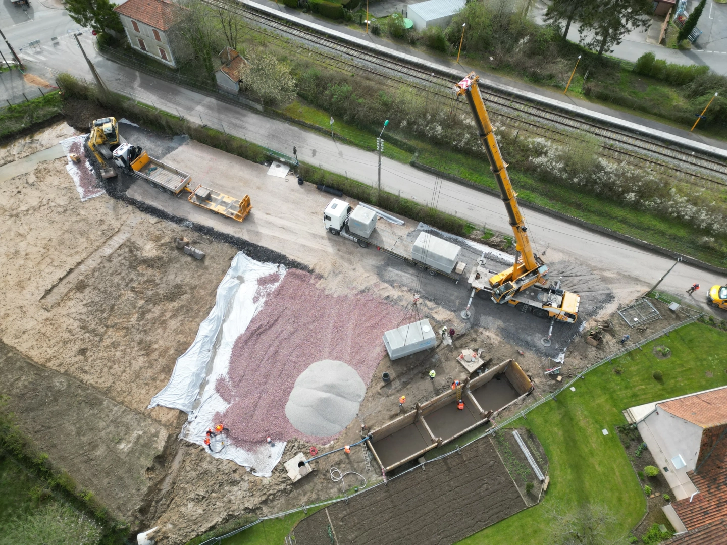 chantier à Anvin lors d'une pose d'une microstation oxyfix®