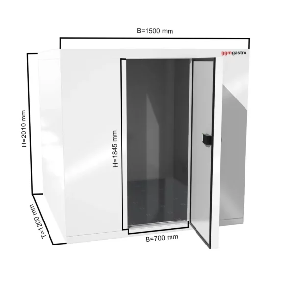 Chladiaci box - 1,5 x 1,2 m - výška: 2,01 m - 2,6 m3