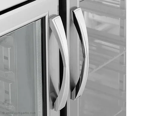 Pekársky chladiaci stôl Premium PLUS - 2185x800mm - so sklenenými dvierkami na oboch stranách a žulovou pracovnou doskou - Image 4
