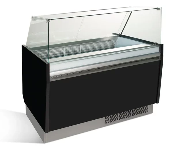 Zmrzlinový pult - Liam - 1310mm - s LED osvetlením - na 10 + 10 nádob - čierny – Obrázok 4