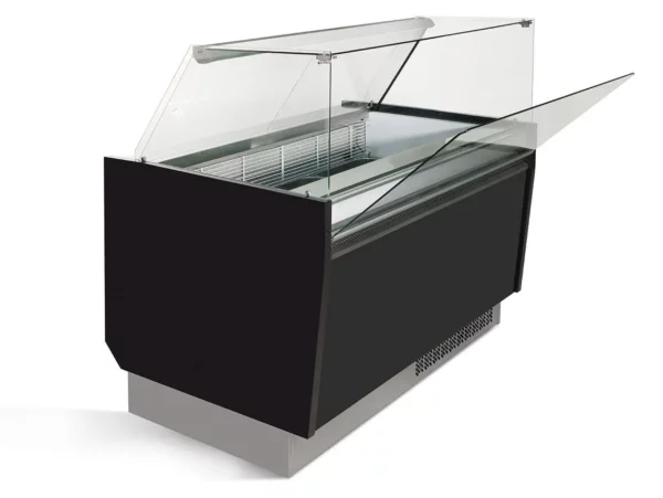 Zmrzlinový pult - Liam - 1310mm - s LED osvetlením - na 10 + 10 nádob - čierny – Obrázok 6