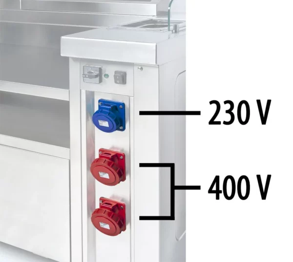 Mobilná varná doska - 1600x850mm - výška: 1170mm - vrátane variča cestovín, elektrického sporáka a vane-marie - Image 4