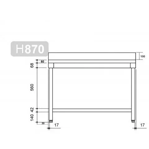 Nerezový pracovný stôl PREMIUM - 1800x700mm - s podnožou, podperou a výstuhou - Image 3