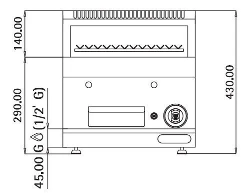 Plynový lávový gril (5,3 kW) - sklopný grilový rošt - vr. spodného dielu s 1 dverami - Image 3