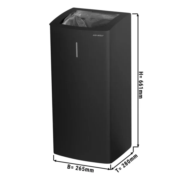 AIR WOLF | Odpadkový kôš - 50L - matná čierna nehrdzavejúca oceľ - Image 2