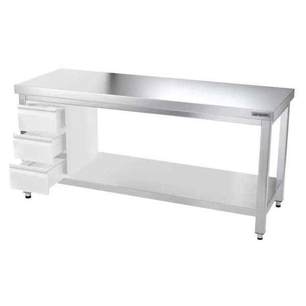 Nerezový pracovný stôl PREMIUM - 1800x600mm - s podnožou a výstuhou - Image 15