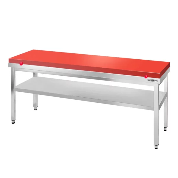 Nerezový pracovný stôl PREMIUM - 2000x800mm - s podložkou bez zadného lemu vr. rezná doska - Image 4