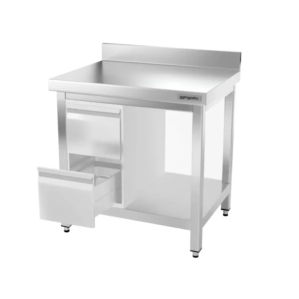 Nerezový pracovný stôl PREMIUM - 800x700mm - s podnožou, podperou a výstuhou - Image 9