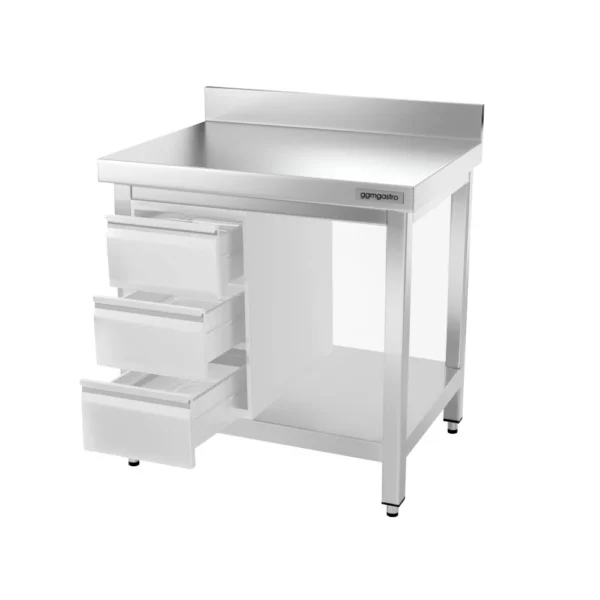 Nerezový pracovný stôl PREMIUM - 800x700mm - s podnožou, podperou a výstuhou - Image 10