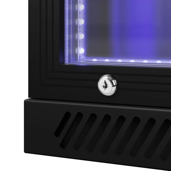 Barová chladnička - 600 mm - 126L - LED osvetlenie & 1 krídlové dvere - vonkajšok & vnútro čierny - Image 2