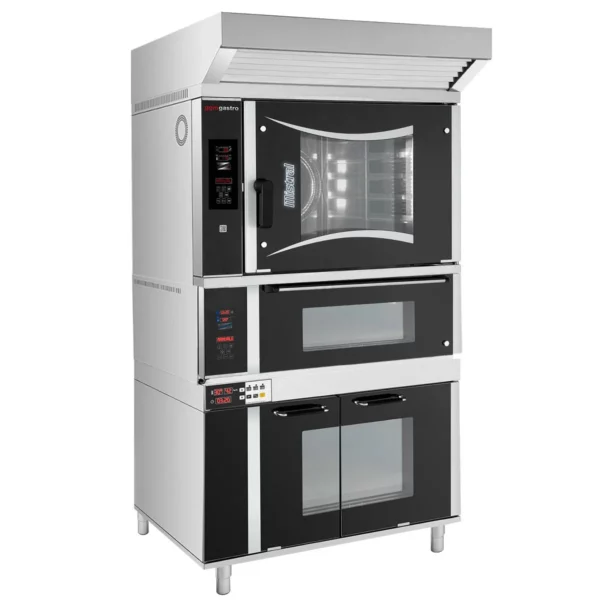 Pekárenský kombinovaný konvektomat - 6x EN 60x40 - Digitálny - vrátane pece na pizzu, digestora a skrinky na kysnutie - Image 3