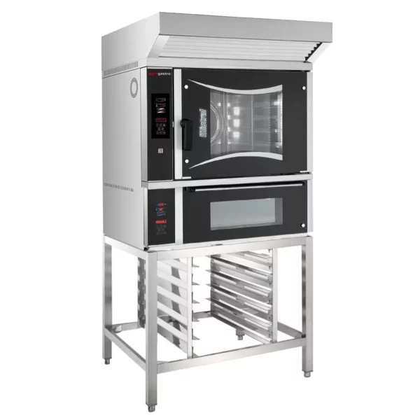 Pekárenská elektrická teplovzdušná rúra - digitálna - 6x EN 60x40 - vrátane pece na pizzu a základného rámu - Image 2