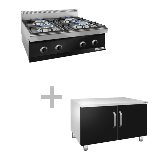 Plynový sporák - 23 kW - 4 horáky - vrátane podstavca s 2 dvierkami - Image 5
