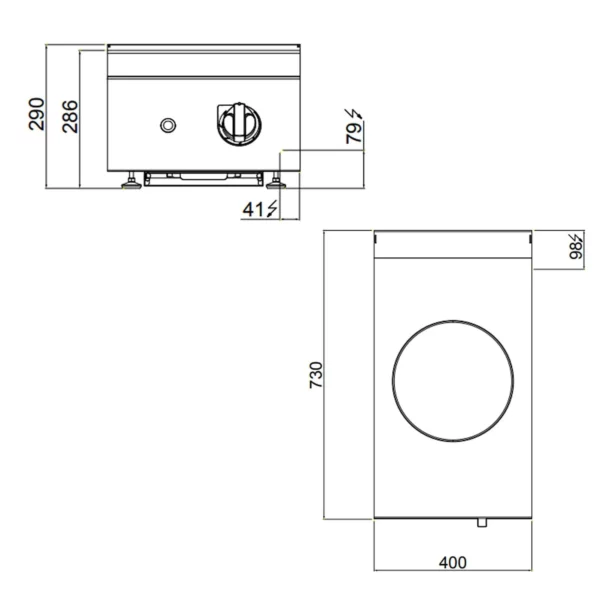 Indukčný wok - 3,5 kW - 1 platnička - Ø 300 mm - Image 5