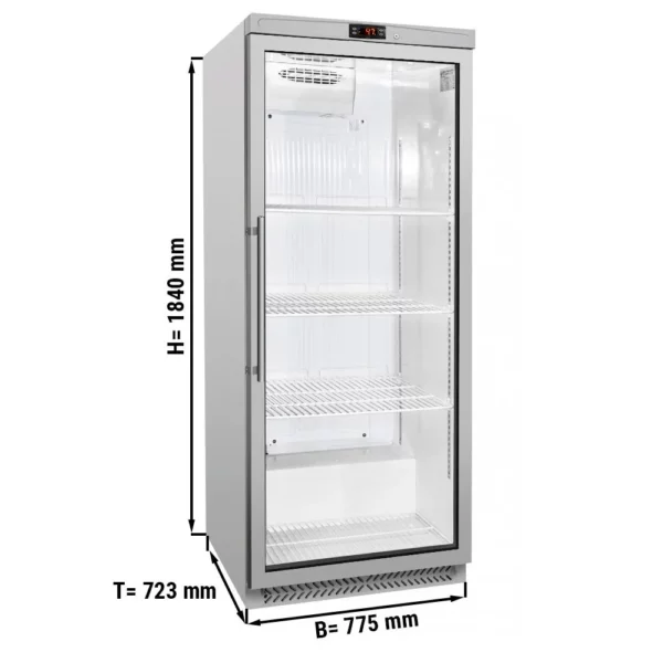 Úložná chladnička ECO - 580 litrov - s 1 sklenenými dvierkami
