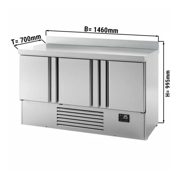 Chladiaci stôl PREMIUM PLUS - 1460 x 700 mm - s 3 dverami a podstavcom