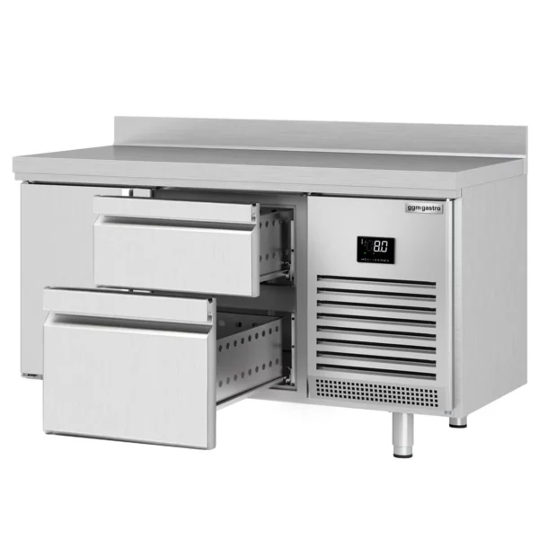 Chladiaci stôl PREMIUM PLUS - 1468x700 mm - s 1 dvierkami a 2 zásuvkami a so zadným krytom - Image 8