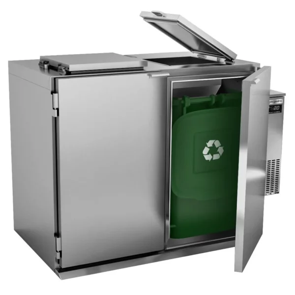 Mokrý chladič odpadu - 2x 120 alebo 1x 240 litrov - jednotka vpravo