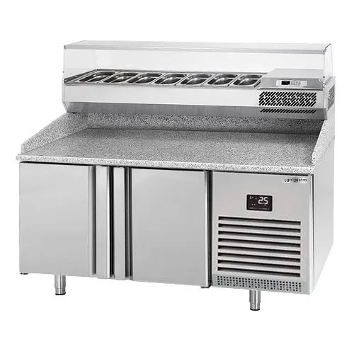 Chladiaci stôl na pizzu PREMIUM PLUS - 1783x800mm - s 2 dvierkami - vrátane chladiacej vitríny - 7x GN 1/4 - Image 2