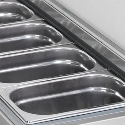 Chladiaci stôl na pizzu PREMIUM PLUS - 1783x800mm - s 2 dvierkami - vrátane chladiacej vitríny - 7x GN 1/4 - Image 7