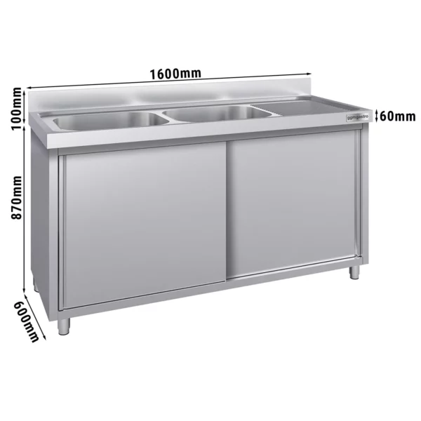 Drezová skrinka ECO - 1600x600mm - s 2 umývadlami vľavo