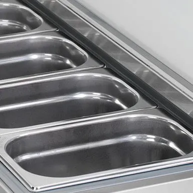 Chladiaci stôl na pizzu PREMIUM PLUS - 2305x800mm - s 2 dvierkami a 2 zásuvkami - vrátane chladiacej vitríny - 10x GN 1/3 - Image 2