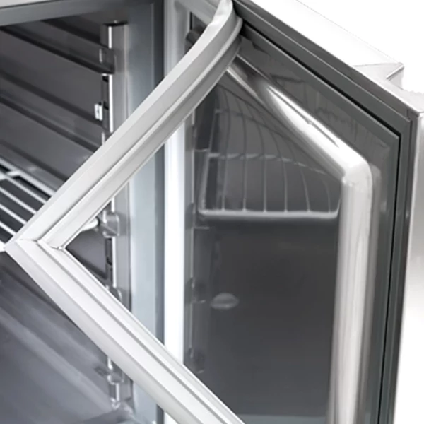 Chladiaci stôl na pizzu PREMIUM PLUS - 2305x800mm - s 3 dvierkami - vrátane chladiacej vitríny - 10x GN 1/3 - Image 4