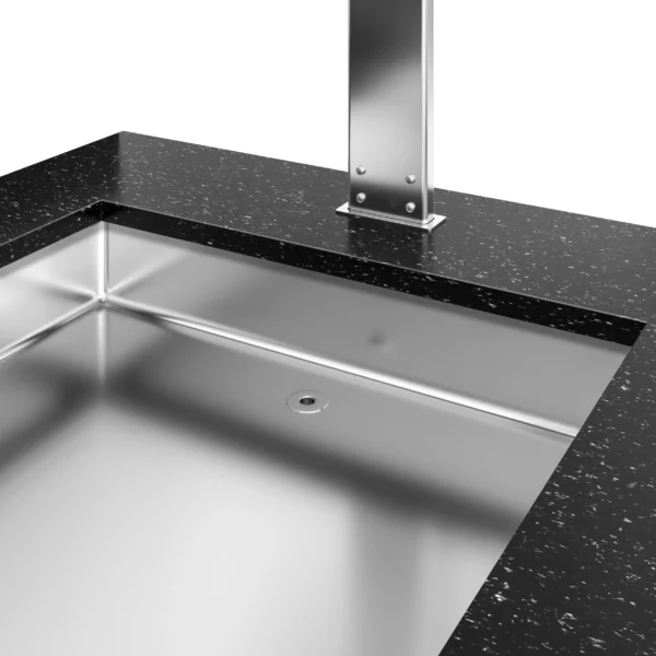 Bufetová vitrína ohrevná - s Bain Marie & kolieskami - 1600mm - pre 4x GN 1/1 - Image 5