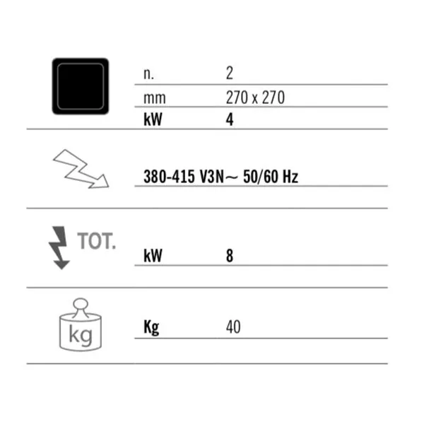 Infračervený sporák - 8 kW - 2 varné dosky - Image 4