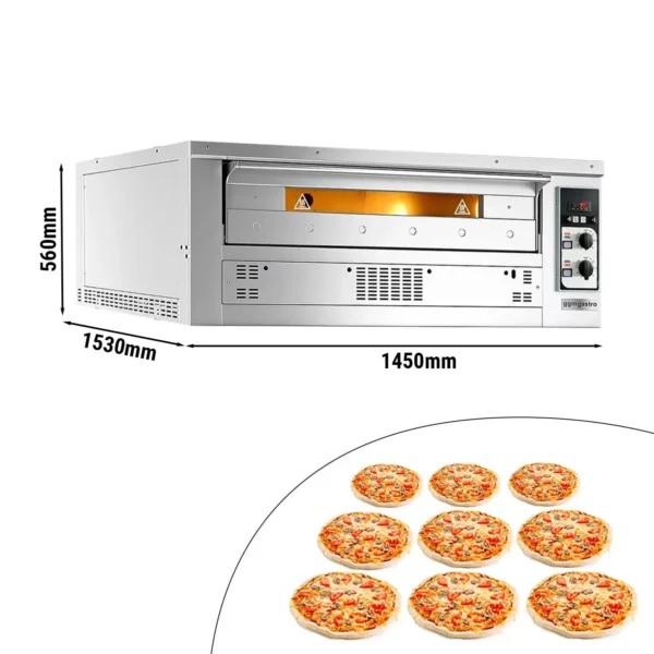 Plynová pec na pizzu - 9x 33cm - manuálna