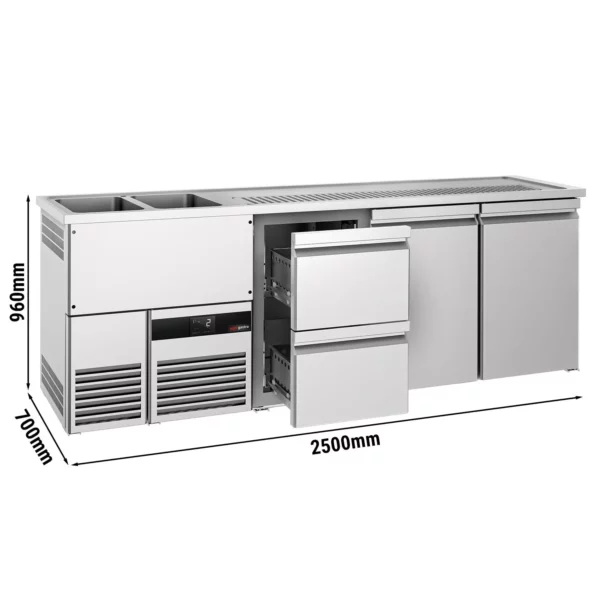 Pivný bar PREMİUM - 2500x700mm - 2 dvierka s 2 zásuvkami