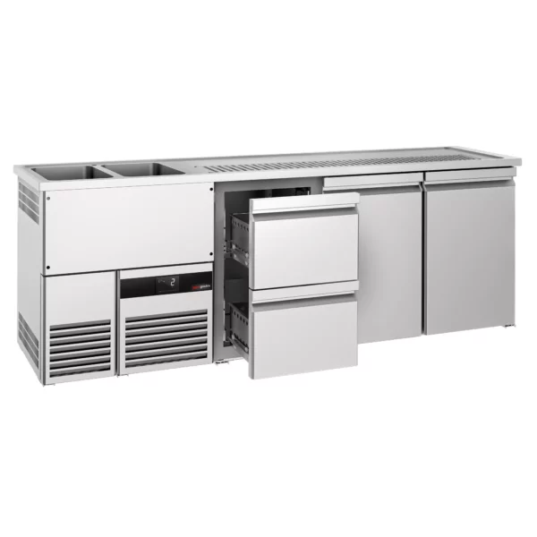 Pivný bar PREMİUM - 2500x700mm - 2 dvierka s 2 zásuvkami - Image 3