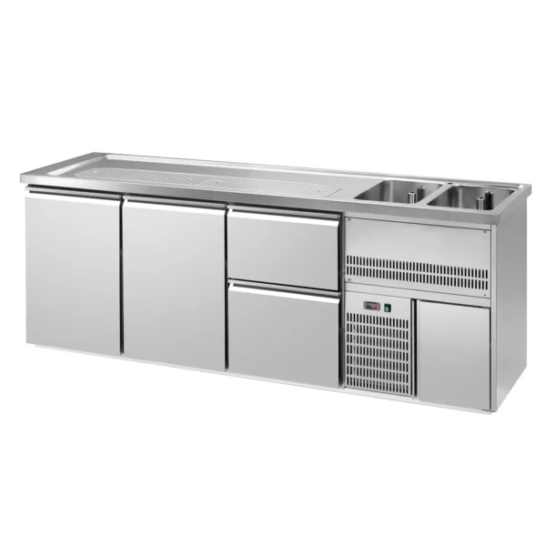 Pivný pult PREMIUM PLUS - 2500x700mm - 2 dvierka a 2 zásuvky - Image 6