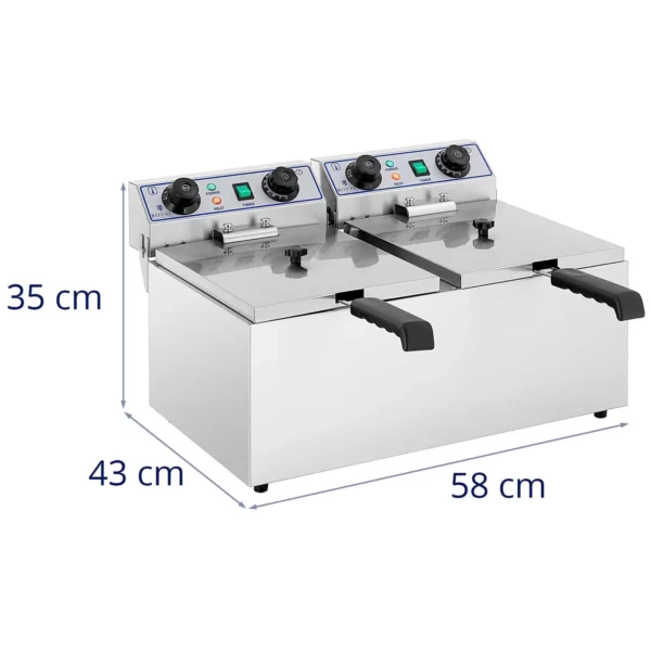 Fritéza - dvojitá - elektrická - 2 x 13 l s funkciou časovača (60 min) - Image 7