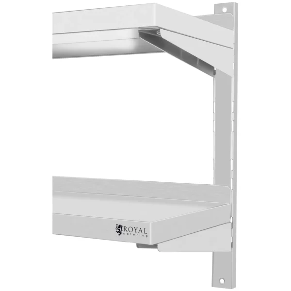 Nástenná polica z ušľachtilej ocele - 2 odkladacie police - 120 cm - Image 2