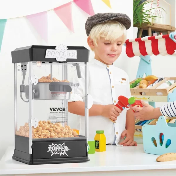 Výrobník popcornu, stolový výrobník popkornu, 480 W, 113 g, čierny - Image 5