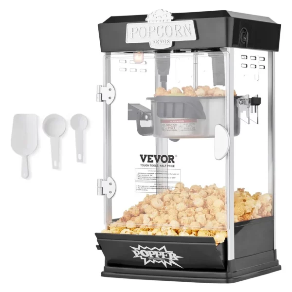 Výrobník popcornu, stolový výrobník popkornu, 480 W, 113 g, čierny - Image 4