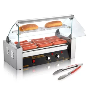 Elektrický gril na hotdog, 5 valčekov, 1 kW
