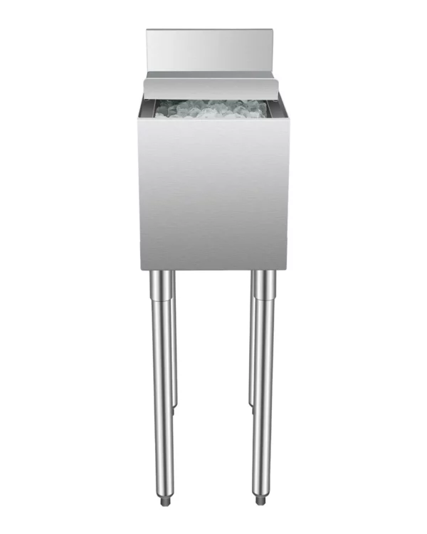 Nádoba na ľad 28 l  pod kuchynskú linku (305 x 483 x 937 mm), nerezová oceľ, s posuvným vekom a nastaviteľnými guľovými nožičkami, strieborný – Obrázok 5
