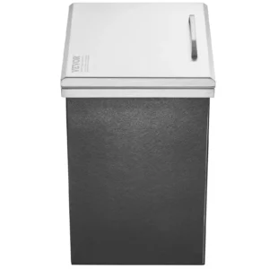 Nádoba na ľad, Vkladací chladič ľadu, 28,52 l z nehrdzavejúcej ocele, 355 x 305 x 461 mm Komerčná nádoba na ľad s výklopným vekom, vstavaná nádoba na ľad, odtoková rúra a odtoková zátka sú súčasťou balenia