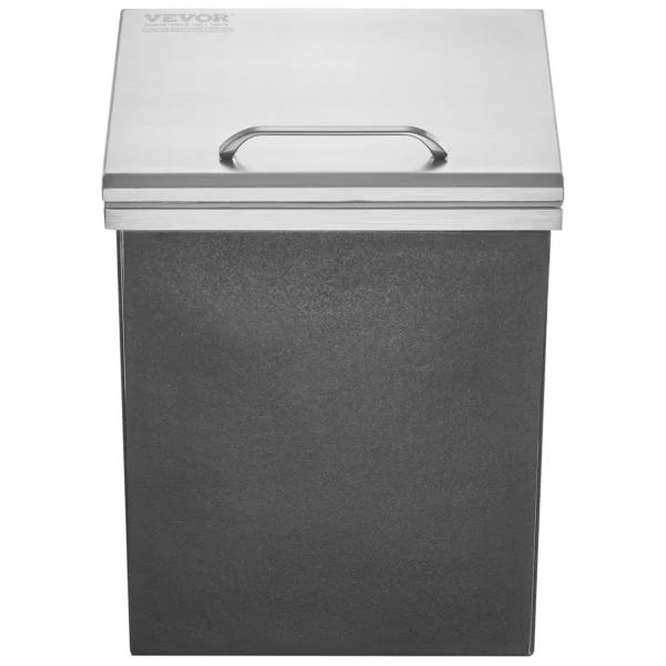 Nádoba na ľad, Vkladací chladič ľadu, 28,52 l z nehrdzavejúcej ocele, 355 x 305 x 461 mm Komerčná nádoba na ľad s výklopným vekom, vstavaná nádoba na ľad, odtoková rúra a odtoková zátka sú súčasťou balenia – Obrázok 4