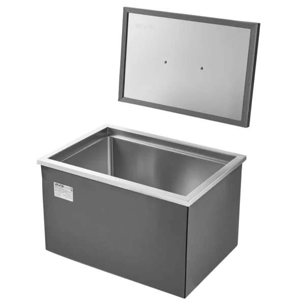 Nádoba na ľad,  (508 x 355 x 342 mm) z nehrdzavejúcej ocele, 30 l komerčné vkladacie chladiace boxy s vekom na vonkajšie použitie, vrátane sady odtokových rúrok, na studené víno a pivo – Obrázok 6