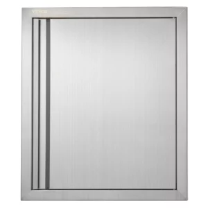Prístupové dvierka ku grilu 457 x 533 mm, Jednoduché vonkajšie kuchynské dvierka, Zapustené dvierka z nehrdzavejúcej ocele, Zvislé nástenné dvierka s výsuvnou rukoväťou, pre grilovací ostrovček, grilovaciu stanicu, vonkajšiu skrinku