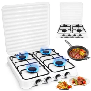 Plynový varič s pokrievkou 4 horáky, kempingový varič, vonkajší 8,8 kw