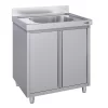Nerezová drezová skrinka ECO - 800x700mm, 1 umývadlo