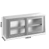 Nerezová nástenná skrinka Premium – 1400x400mm, posuvné sklenené dvere, výška 650mm