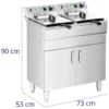 Dvojitá fritéza – elektrická – 26 litrov – 10 000 W – studená zóna – so skrinkou - Image 10