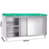 Premium nerezová pracovná skriňa – 1800x800mm, posuvné dvere, rezná doska