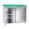 Premium nerezová pracovná skriňa – 1800x800mm, posuvné dvere, rezná doska - Image 3